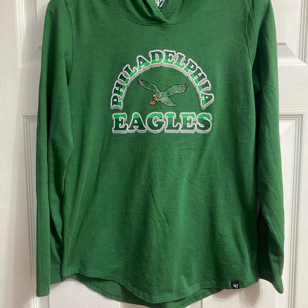 47 Women’s Green Philadelphia Long Sleeve Hooded Shirt